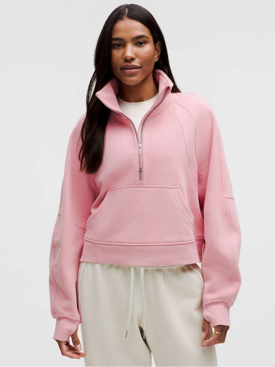 Lululemon Athletica Pink Half-Zip Pullover Sweatshirt